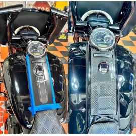 Carbon dash insert for Harley Road King