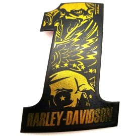 #1 Eagle black\gold tank emblems for Harley