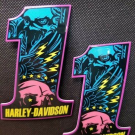 #1 Eagle black\pink\blue tank emblems for Harley #1 Eagle black\pink\blue tank emblems for Harley