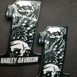#1 Eagle black\white tank emblems for Harley #1 Eagle black\white tank emblems for Harley