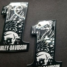 #1 Eagle black\white tank emblems for Harley #1 Eagle black\white tank emblems for Harley