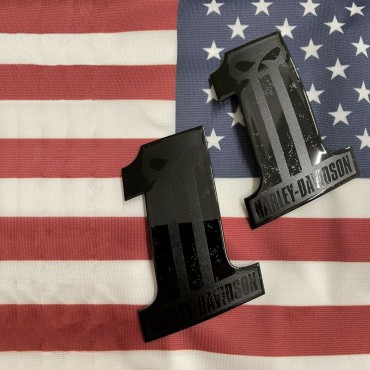 #1 Punisher black\black tank emblems for Harley