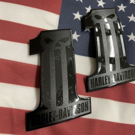 #1 Punisher black\black tank emblems for Harley #1 Punisher black\black tank emblems for Harley