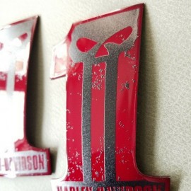 #1 Punisher black\candy red tank emblems for Harley #1 Punisher black\candy red tank emblems for Harley