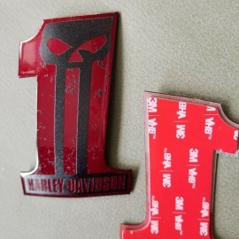 #1 Punisher black\candy red tank emblems for Harley #1 Punisher black\candy red tank emblems for Harley