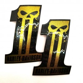 #1 Punisher black\gold tank emblems for Harley #1 Punisher black\gold tank emblems for Harley