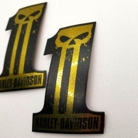 #1 Punisher black\gold tank emblems for Harley #1 Punisher black\gold tank emblems for Harley