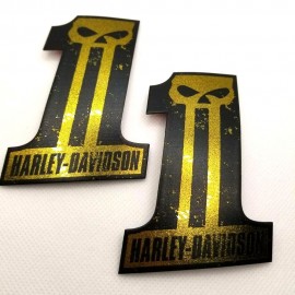 #1 Punisher black\gold tank emblems for Harley #1 Punisher black\gold tank emblems for Harley
