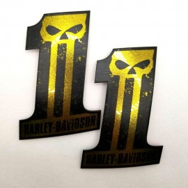 #1 Punisher black\gold tank emblems for Harley #1 Punisher black\gold tank emblems for Harley