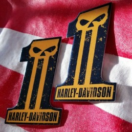 #1 Punisher black\orange tank emblems for Harley
