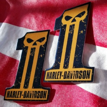 #1 Punisher black\orange tank emblems for Harley