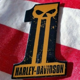 #1 Punisher black\orange tank emblems for Harley