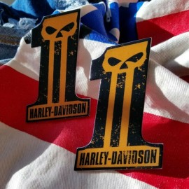 #1 Punisher black\orange tank emblems for Harley