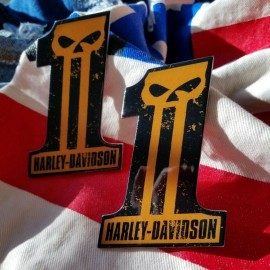 #1 Punisher black\orange tank emblems for Harley