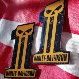 #1 Punisher black\orange tank emblems for Harley