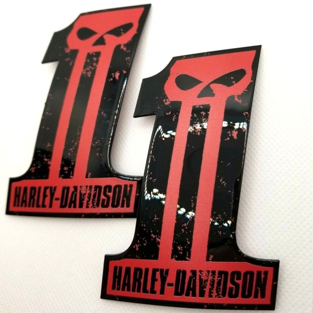#1 Punisher black\red tank emblems for Harley