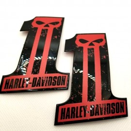 #1 Punisher black\red tank emblems for Harley