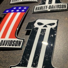 #1 Punisher black\white tank emblems for Harley #1 Punisher black\white tank emblems for Harley
