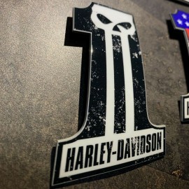 #1 Punisher black\white tank emblems for Harley #1 Punisher black\white tank emblems for Harley
