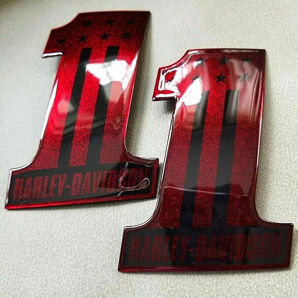 #1 Stars&Stripes black\candy red tank emblems for Harley #1 Stars&Stripes black\candy red tank emblems for Harley