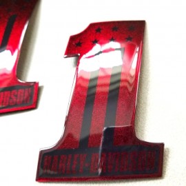 #1 Stars&Stripes black\candy red tank emblems for Harley #1 Stars&Stripes black\candy red tank emblems for Harley