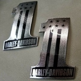 #1 Stars&Stripes black\silver tank emblems for Harley #1 Stars&Stripes black\silver tank emblems for Harley