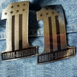 #1 Stars&Stripes black\silver tank emblems for Harley #1 Stars&Stripes black\silver tank emblems for Harley
