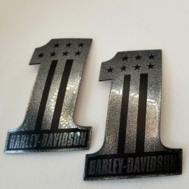 #1 Stars&Stripes black\silver tank emblems for Harley #1 Stars&Stripes black\silver tank emblems for Harley