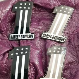#1 Stars&Stripes grey tank emblems for Harley #1 Stars&Stripes grey tank emblems for Harley