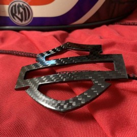 Black carbon tank emblems for Harley