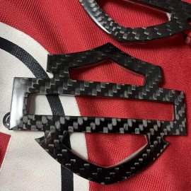 Black carbon tank emblems for Harley