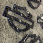 Black carbon with blue front outline tank emblems for Harley
