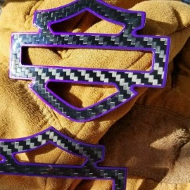 Black carbon with purple front outline tank emblems for Harley Black carbon with purple front outline tank emblems for Harley