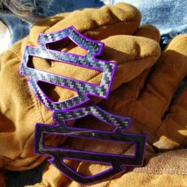 Black carbon with purple front outline tank emblems for Harley Black carbon with purple front outline tank emblems for Harley