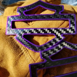 Black carbon with purple front outline tank emblems for Harley Black carbon with purple front outline tank emblems for Harley