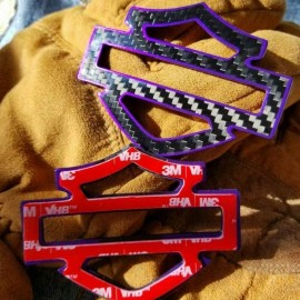 Black carbon with purple front outline tank emblems for Harley Black carbon with purple front outline tank emblems for Harley