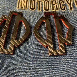 Black carbon with red edges tank emblems for Harley Black carbon with red edges tank emblems for Harley