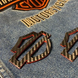 Black carbon with red edges tank emblems for Harley Black carbon with red edges tank emblems for Harley
