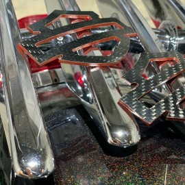 Black carbon with red edges tank emblems for Harley Black carbon with red edges tank emblems for Harley
