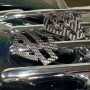 Black carbon with red edges tank emblems for Harley