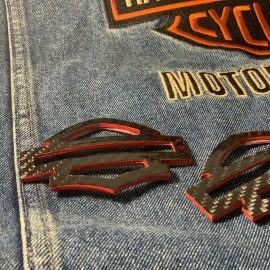 Black carbon with red edges tank emblems for Harley Black carbon with red edges tank emblems for Harley