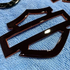 Black with orange edges tank emblems for Harley Black with orange edges tank emblems for Harley