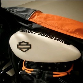 Black with orange edges tank emblems for Harley Black with orange edges tank emblems for Harley