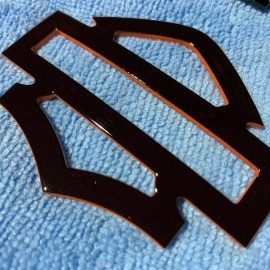 Black with orange edges tank emblems for Harley Black with orange edges tank emblems for Harley