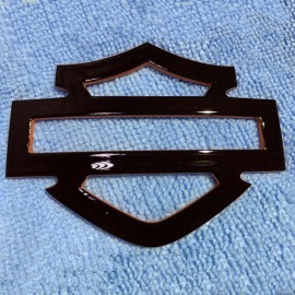 Black with orange edges tank emblems for Harley Black with orange edges tank emblems for Harley