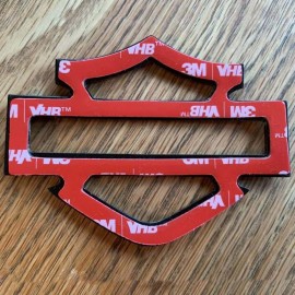 Black with orange front outline tank emblems for Harley