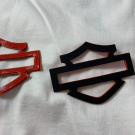 Black with red edges tank emblems for Harley
