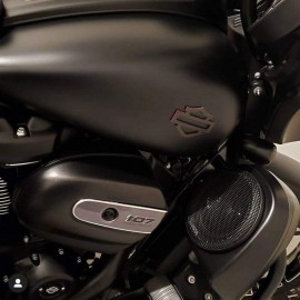 Black with red edges tank emblems for Harley