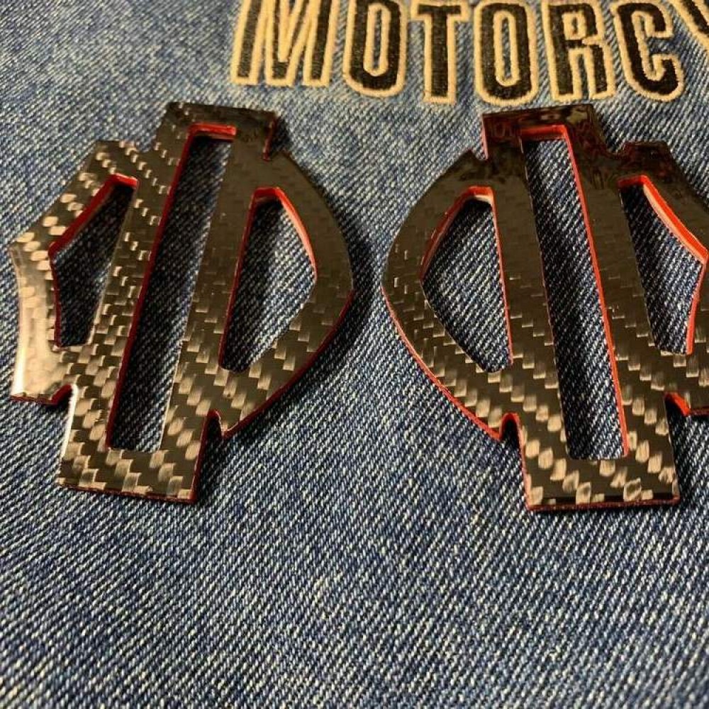 Black carbon with red edges tank emblems for Harley Black carbon with red edges tank emblems for Harley