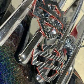 Black carbon with red edges tank emblems for Harley Black carbon with red edges tank emblems for Harley